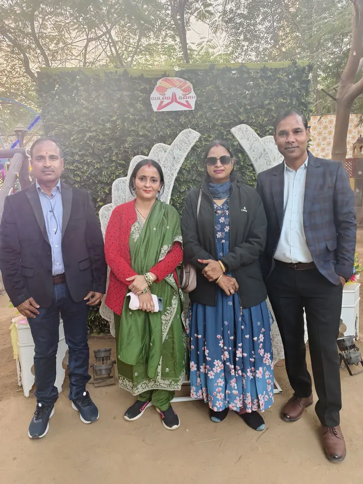 Family and team at Gulab Garh site event